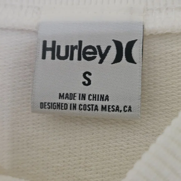 Hurley Cream Long Sleeve Crop Top - Picture 5 of 5